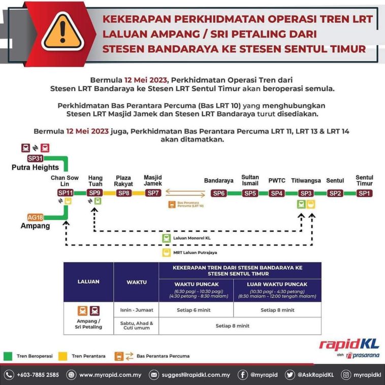 Stesen LRT Bandaraya kembali beroperasi, esok 1 WhatsApp Image 2023 05 11 at 4.05.47 PM