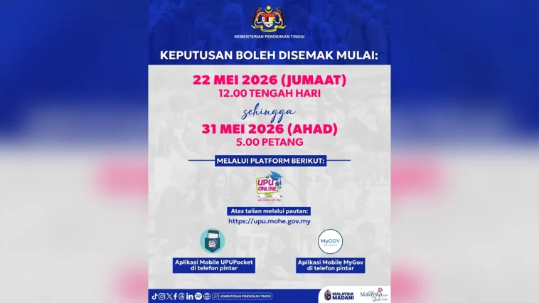 Keputusan UPU lepasan SPM diumumkan 22 Mei 1 TB RESULT UPU Kementerian Pendidikan Tinggi